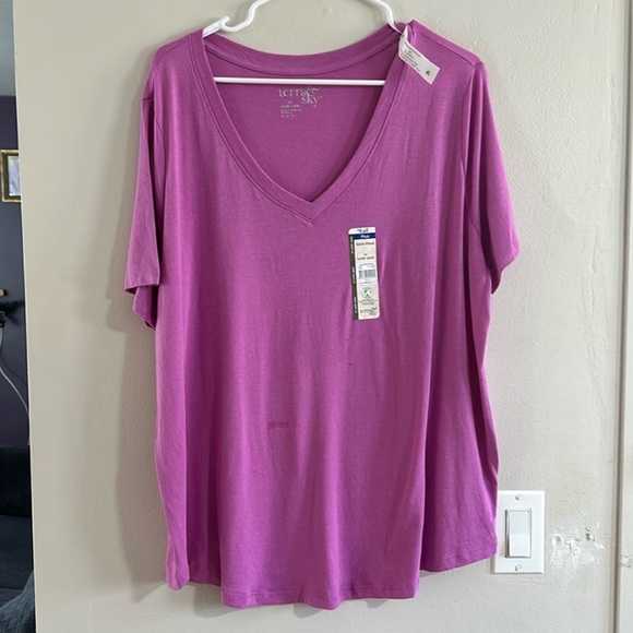 🆕2 Terra & Sky Women's semi-fitted Plus Size V-Neck Short Sleeve shirts size 1X - Picture 8 of 12